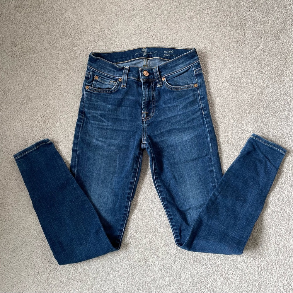 7 for All Mankind Genevieve dark denim wash ankle skinny jeans